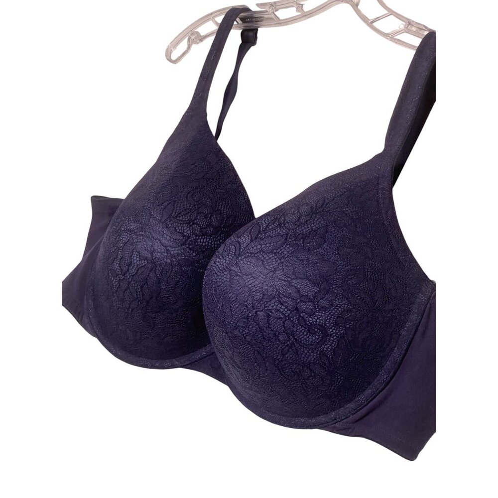 Lane Bryant Cacique 48DD Navy Lace Boost Plunge Bra With Adj Straps Comfortable